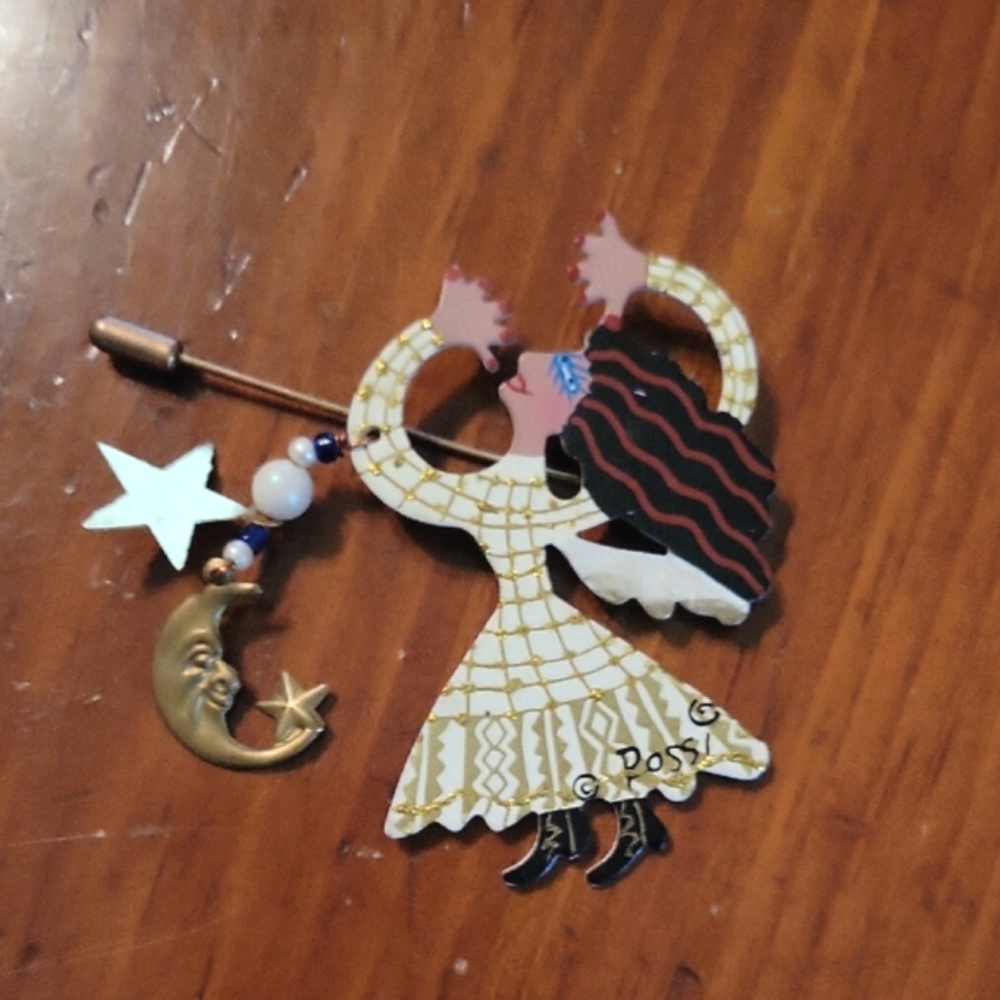 Karen Rossi Fanciful Flights Stick Pin - "Angel of Color"